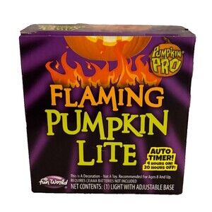 New Fun World Pumpkin Pro Flaming Pumpkin LED Lite “candle” Auto Timer